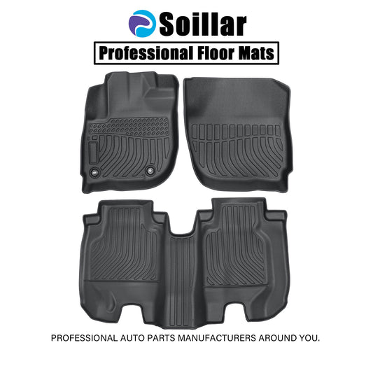 Floor Mats Liner For 2016-2022 Honda HR-V 4-Door Front-Rear All Weather TPE 3Pcs