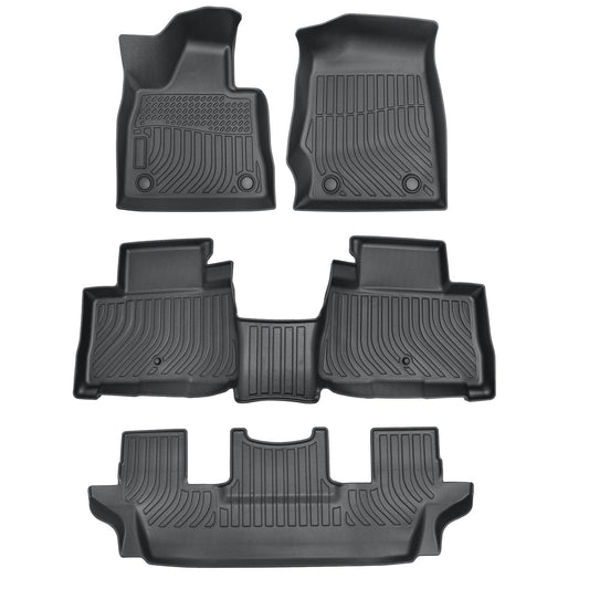 TPE Floor Mats For 2020-2025 Lincoln Aviator 6-Seats 3 Row Floor Liners Black