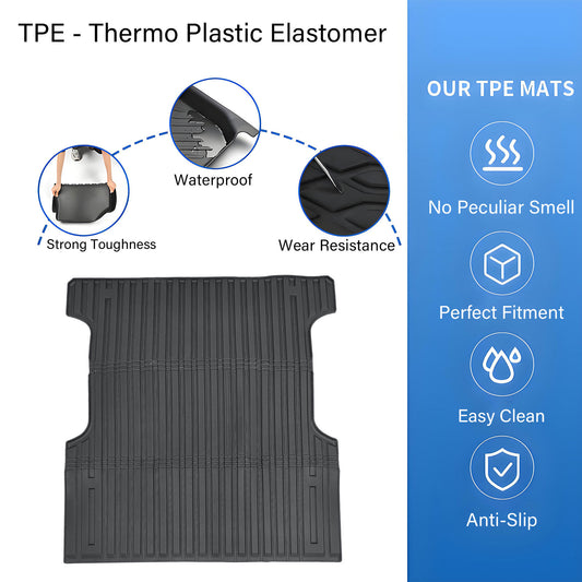 TPE Trunk Bed Mat Cargo Liner 5.5Ft For 2022 2023 2024 Toyota Tundra Crew Max