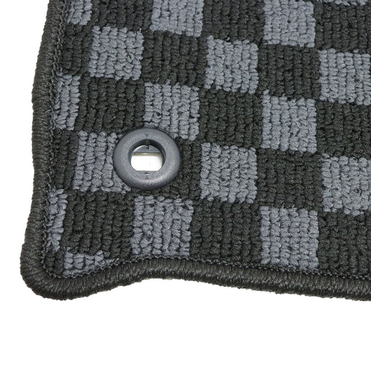 For 2015 2016 Honda Fit Front+Rear Checkered Flag Floor Mats Carpet Replacement