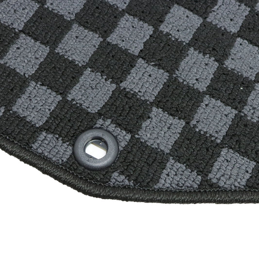 For 2009 2010 Honda Fit Front+Rear Checkered Flag Floor Mats Carpet Replacement