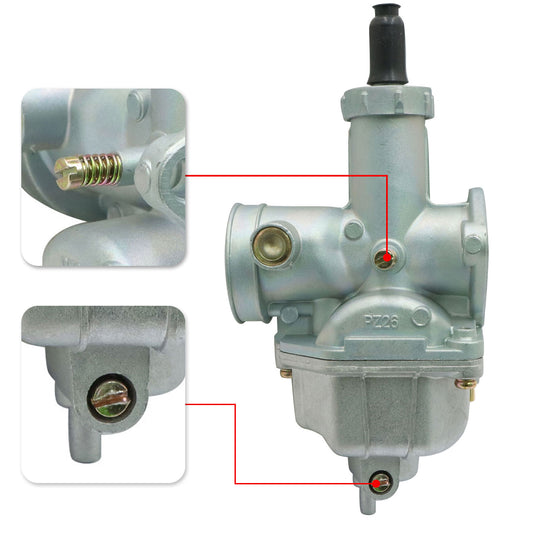 Carburetor w/ Handlebar Hand Grips Throttle Cable For Honda XR100 XR100R CRF100F