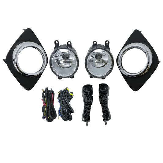 For RAV4 Sport 2009 - 2012 Bumper Upper Lower Grille + Fog light Kit +2 Brackets