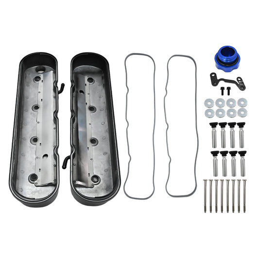 Fits LS1 LS2 LS3 GM LS Cast Aluminum Tall Black Pair Valve Covers w/Coil Mounts