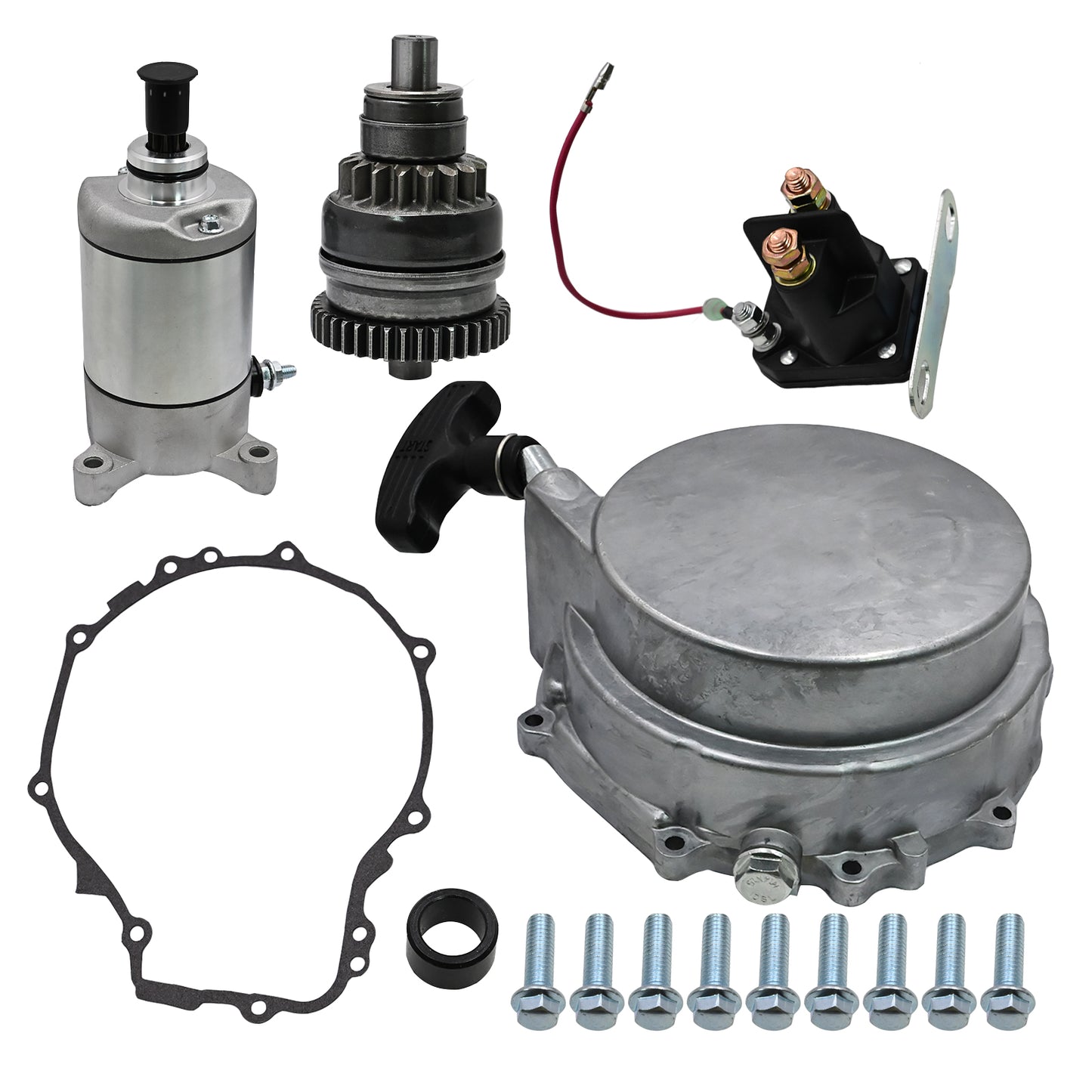 Fits Polaris Sportsman 500 HO 96-13 Recoil Starter & Pull Start & Drive Solenoid