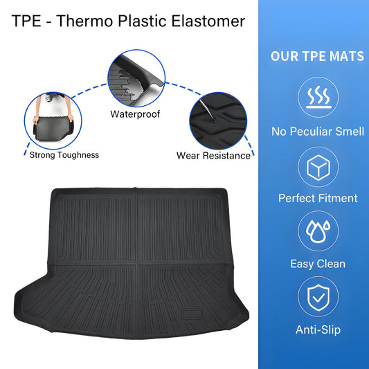 Rear Trunk Cargo Liner TPE Fits 2019-2025 Cadillac XT4 5-Passengers 4Door Black