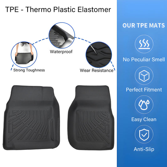 3D Front Row Floor Mats Liners TPE Fits 1980-1996 Ford Bronco 4Door Replacement