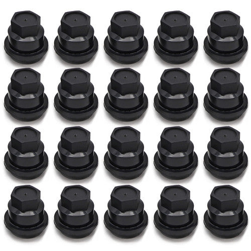 20Pc Lug Nut Covers Cap Black For GMC Jimmy Sonama Chevrolet S10 Blazer