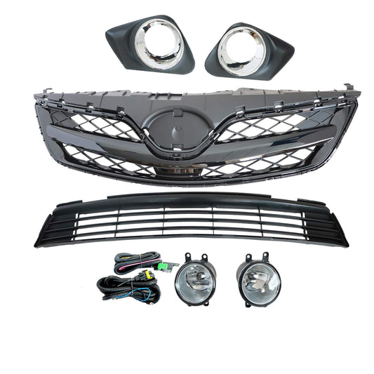 For 20112012 2013 Toyota Corolla Front Bumper Grille +Fog Light Set