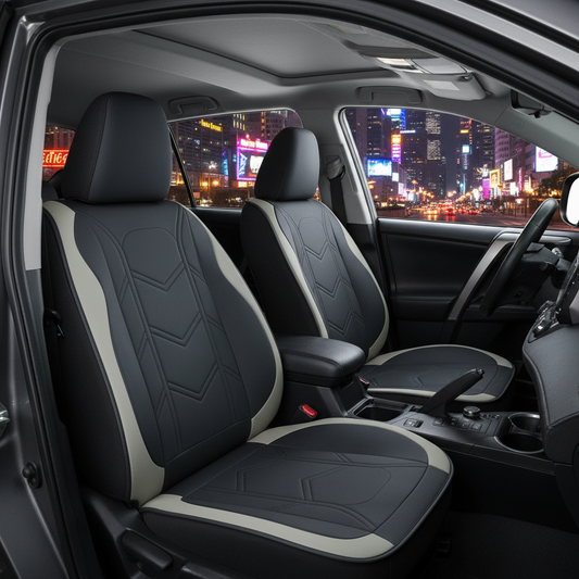 Toyota RAV4 Seat Cover - City Night Scene with Full Roof