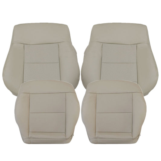 For 2010-2016 Mercedes Benz E200 E250 E300 E350 Driver & Passenger Bottom & Top PERFORATED Leather Seat Cover Tan