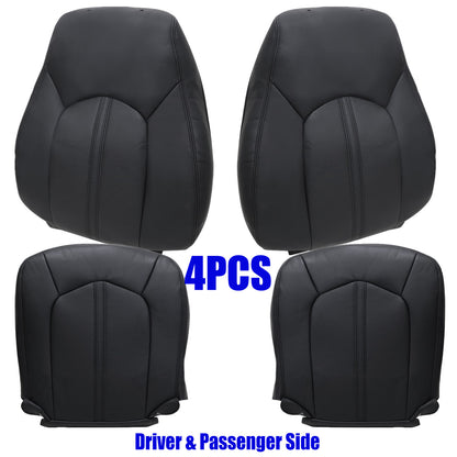 For 2008-2013 Cadillac CTS Front Driver & Passenger Bottom & Top Leather Seat Cover Black