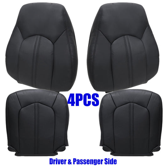 For 2008-2013 Cadillac CTS Front Driver & Passenger Bottom & Top Leather Seat Cover Black