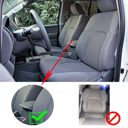 For 2005-2019 Nissan Frontier Front Driver & Passenger Bottom & Top Cloth Seat Cover Gray