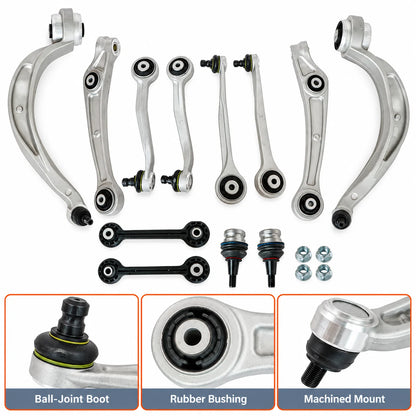 12pc Front Upper Control Arms Kit For 2012-18 Audi A6 A7 Quattro RS7 S6