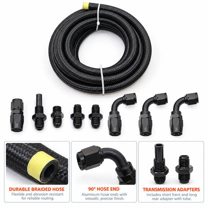 4L80E 6AN Nylon Braided Transmission Cooler Line Kit