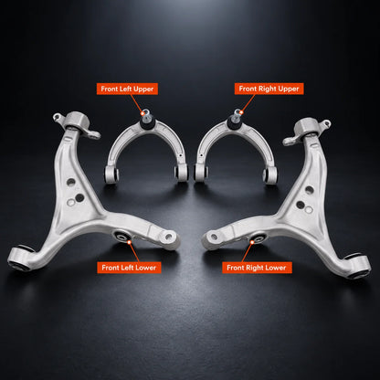 4x Front Lower & Upper Control Arm For 2013-2016 Mercedes-Benz GL350
