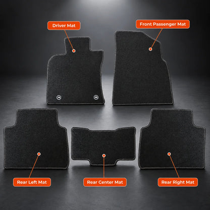Front & Rear Floor Mats Carpet Velour Black For 2018-2024 Toyota Camry 4-Door