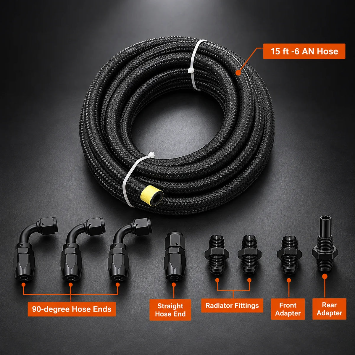 4L80E 6AN Nylon Braided Transmission Cooler Line Kit