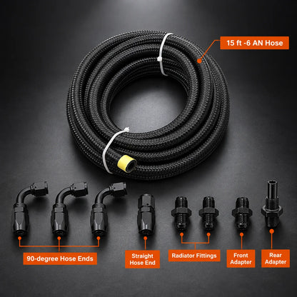 4L80E 6AN Nylon Braided Transmission Cooler Line Kit