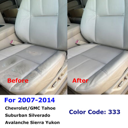For 2007-2014 Chevy Silverado GMC Sierra Front Driver & Passenger Bottom & Top Leather Seat Cover Tan
