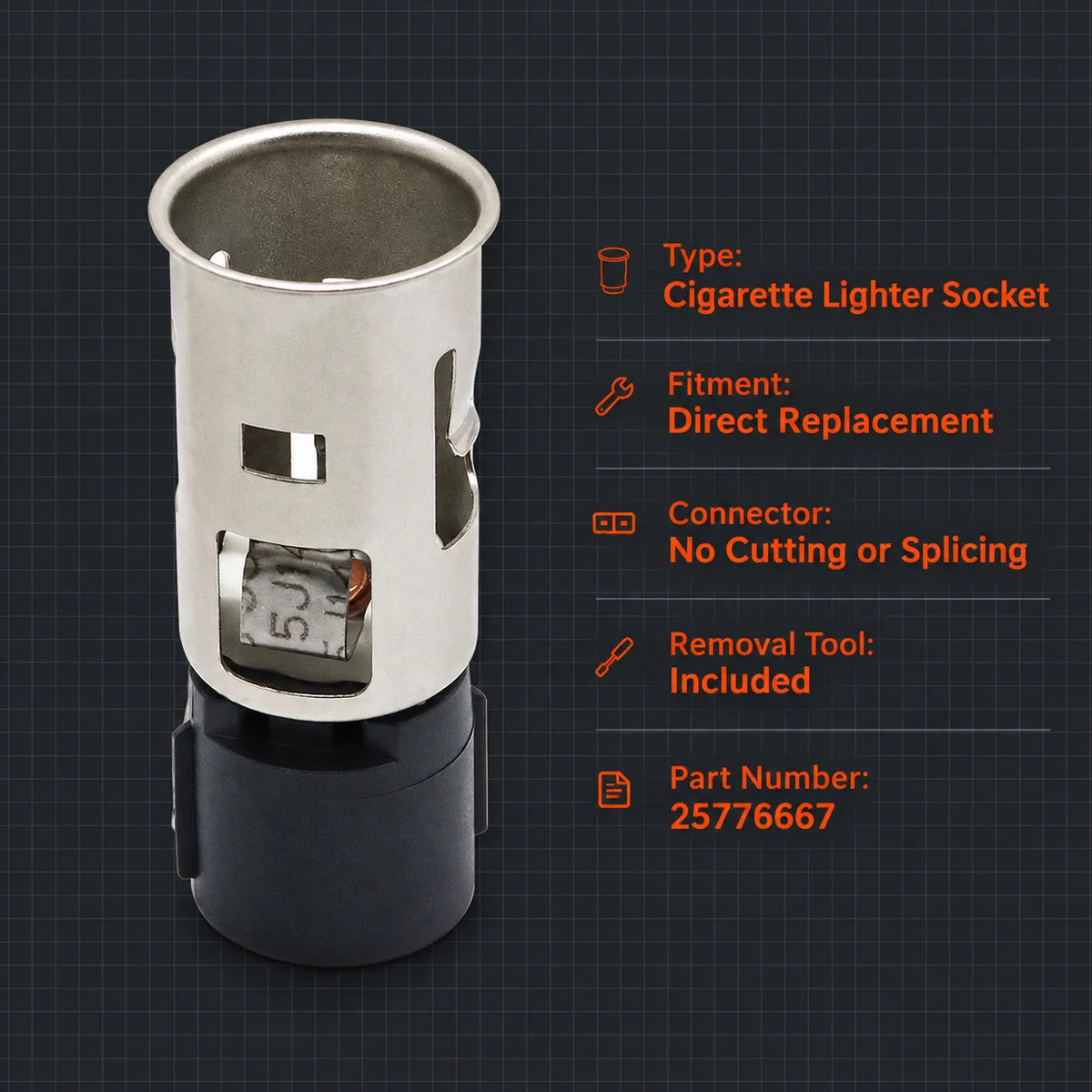 Cigarette Lighter Socket Replace For Chevrolet Silverado 1500 2500 3500