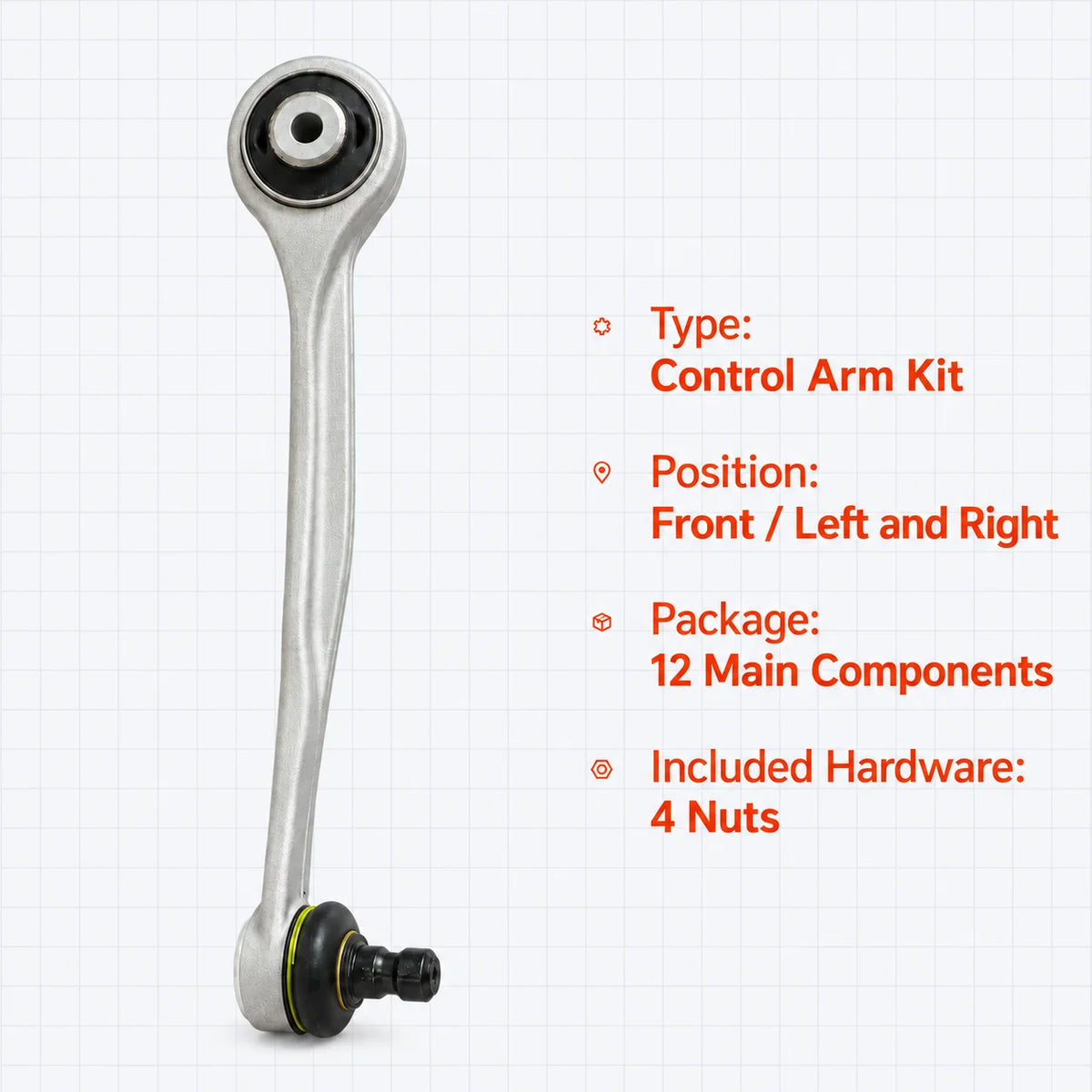 12pc Front Upper Control Arms Kit For 2012-18 Audi A6 A7 Quattro RS7 S6