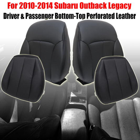 For 2010-2014 Subaru Outback Legacy Front Driver & Passenger Bottom & Top Leather Seat Cover Tan