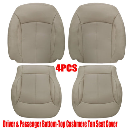 For 2010-2013 Buick LaCrosse Front Driver & Passenger Bottom & Top Leather Seat Cover Cashmere Tan