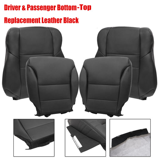 For 2012-2016 Honda CR-V Front Driver & Passenger Bottom & Top Leather Seat Cover Black