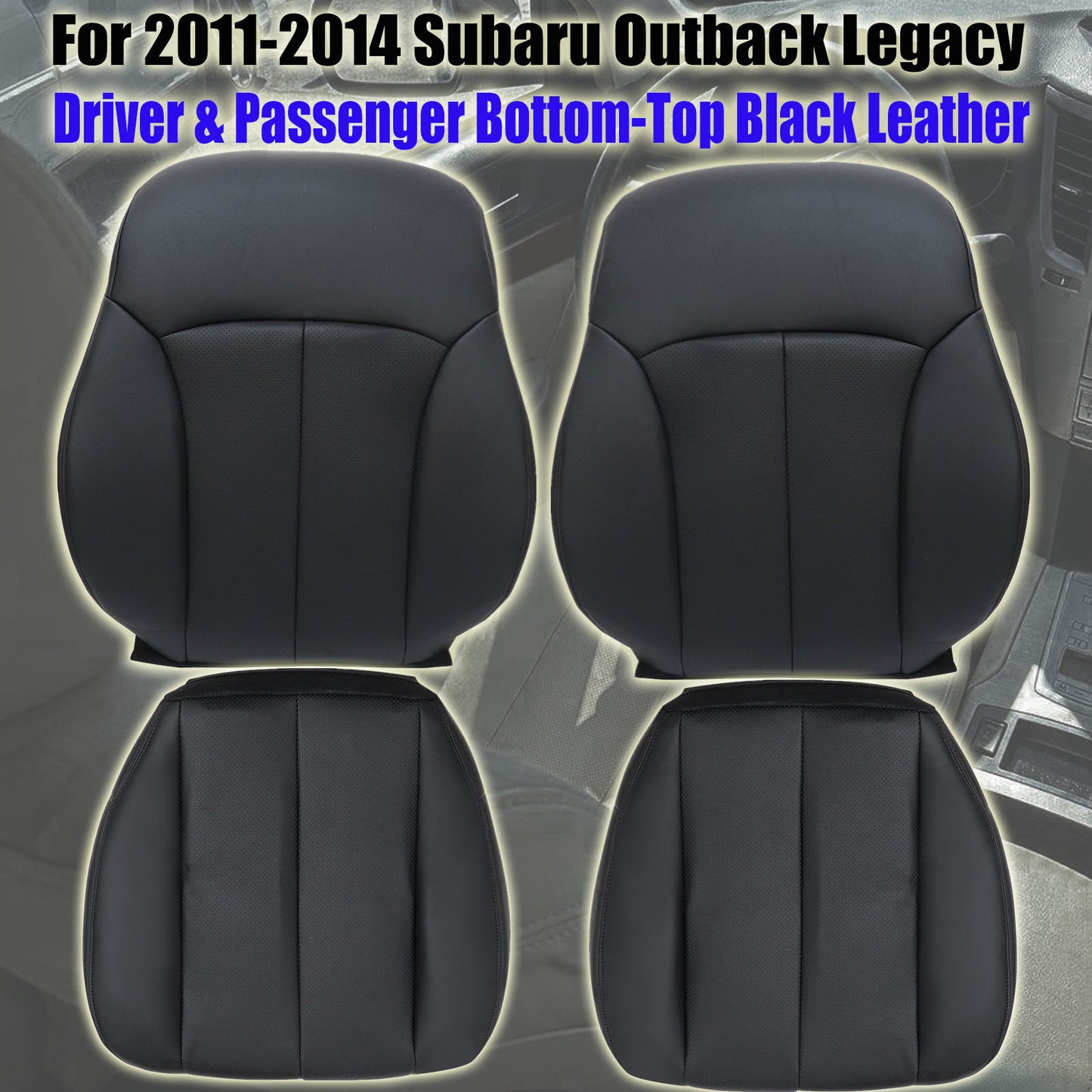 For 2010-2014 Subaru Outback Legacy Front Driver & Passenger Bottom & Top Leather Seat Cover Tan