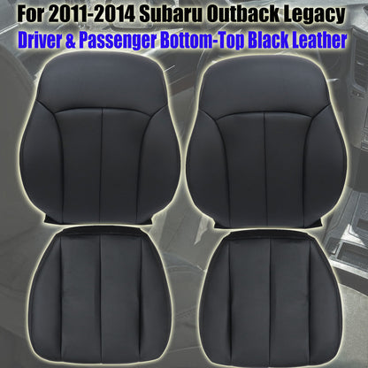 For 2010-2014 Subaru Outback Legacy Front Driver & Passenger Bottom & Top Leather Seat Cover Tan