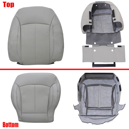 For 2010-2013 Buick LaCrosse Front Driver & Passenger Bottom & Top Leather Seat Cover Titanium Gray
