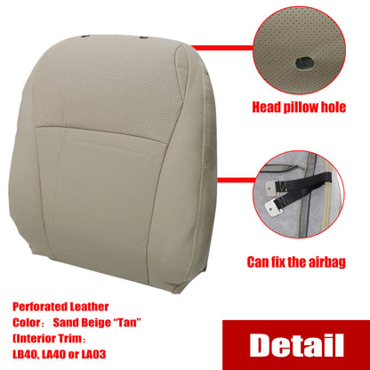 For 2004-2013 Toyota Highlander Front Driver & Passenger Bottom & Top Leather Seat Cover Tan