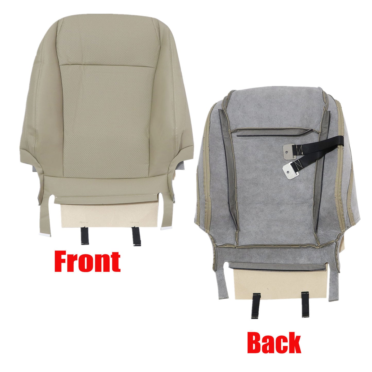 For 2004-2013 Toyota Highlander Front Driver & Passenger Bottom & Top Leather Seat Cover Tan
