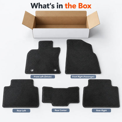 Front & Rear Floor Mats Carpet Velour Black For 2018-2024 Toyota Camry 4-Door