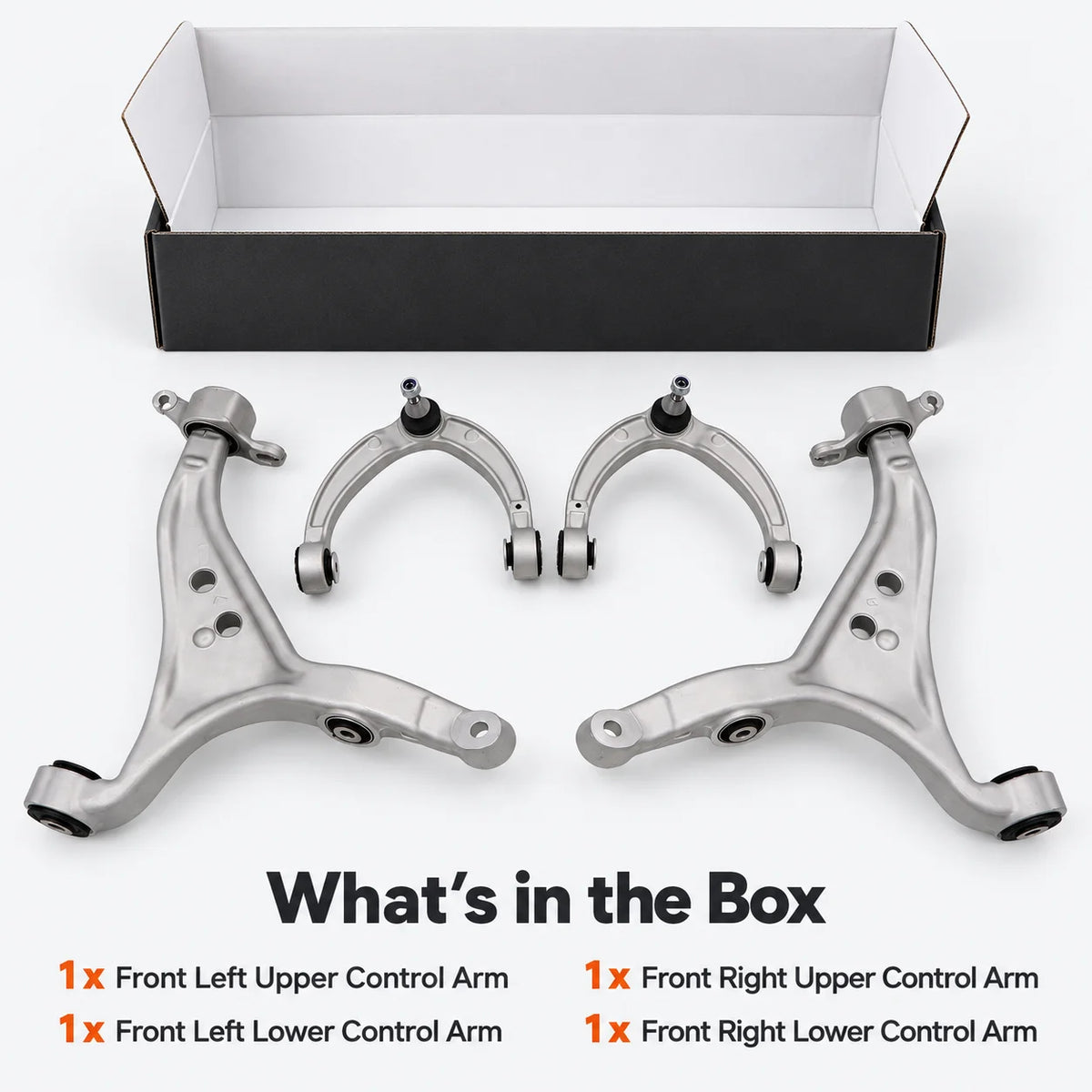 4x Front Lower & Upper Control Arm For 2013-2016 Mercedes-Benz GL350