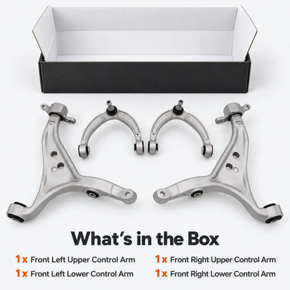 4x Front Lower & Upper Control Arm For 2013-2016 Mercedes-Benz GL350
