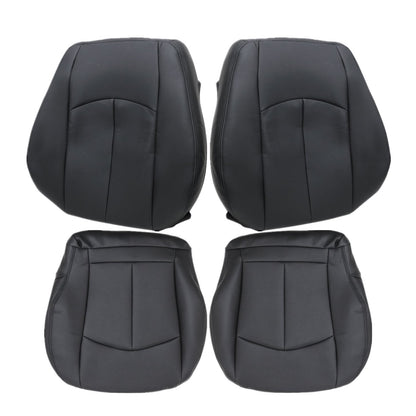 For 2003-2009 Mercedes Benz E63 E280 E300 E320 E350 E500 E550 Driver & Passenger Bottom & Top PERFORATED Leather Seat Cover Black