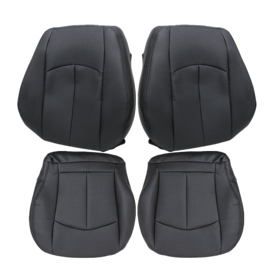For 2003-2009 Mercedes Benz E63 E280 E300 E320 E350 E500 E550 Driver & Passenger Bottom & Top PERFORATED Leather Seat Cover Black