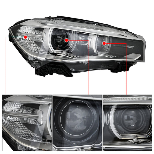 Adaptive AFS HID Xenon Headlight Assembly For BMW X5 F15 2014-18 Right Passenger