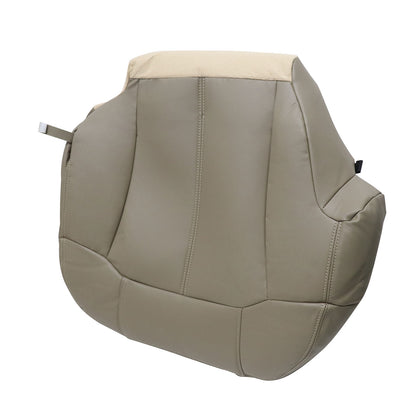 For 1999-2002 Chevrolet Silverado GMC Sierra Front Driver & Passenger Bottom Leather Seat Cover Med Tan