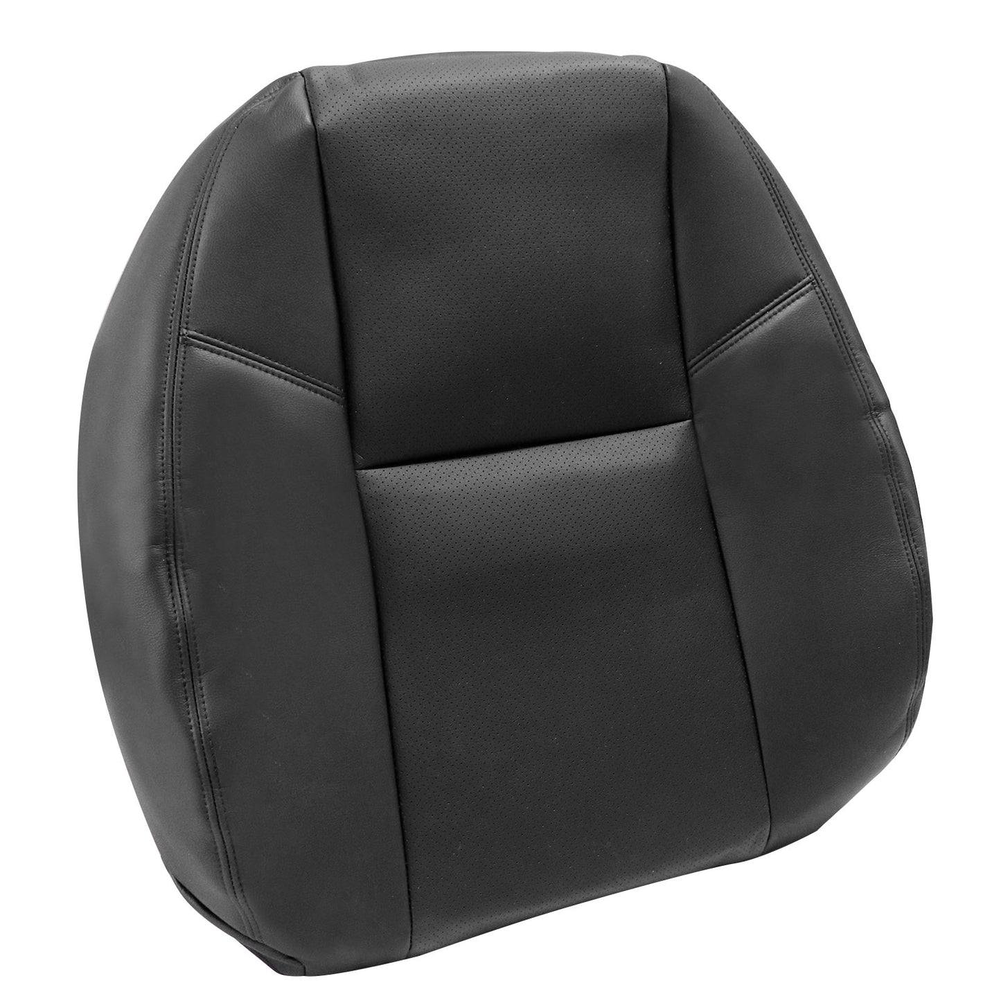 For 2007-2014 Cadillac Escalade Front Driver & Passenger Bottom & Top Perforated Leather Seat Cover Black