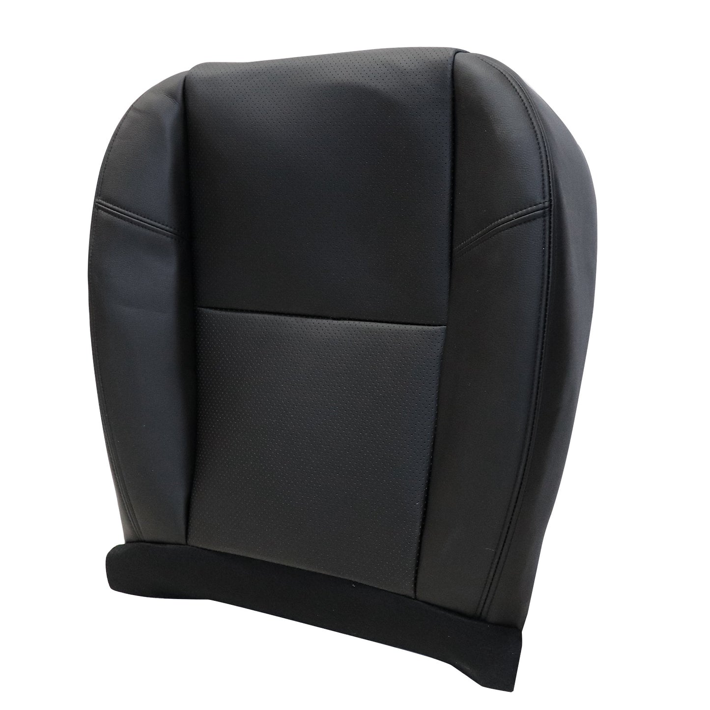 For 2007-2014 Cadillac Escalade Front Driver & Passenger Bottom & Top Perforated Leather Seat Cover Black