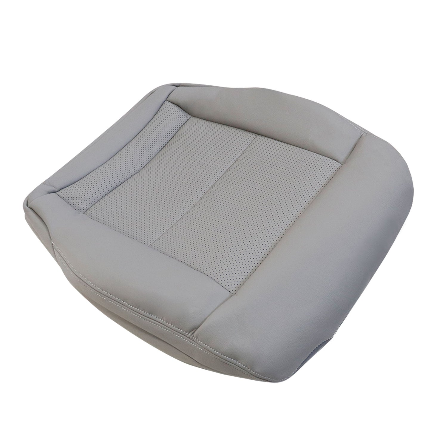 For 2010-2016 Mercedes Benz E200 E250 E300 E350 Driver & Passenger Bottom & Top PERFORATED Leather Seat Cover Gray