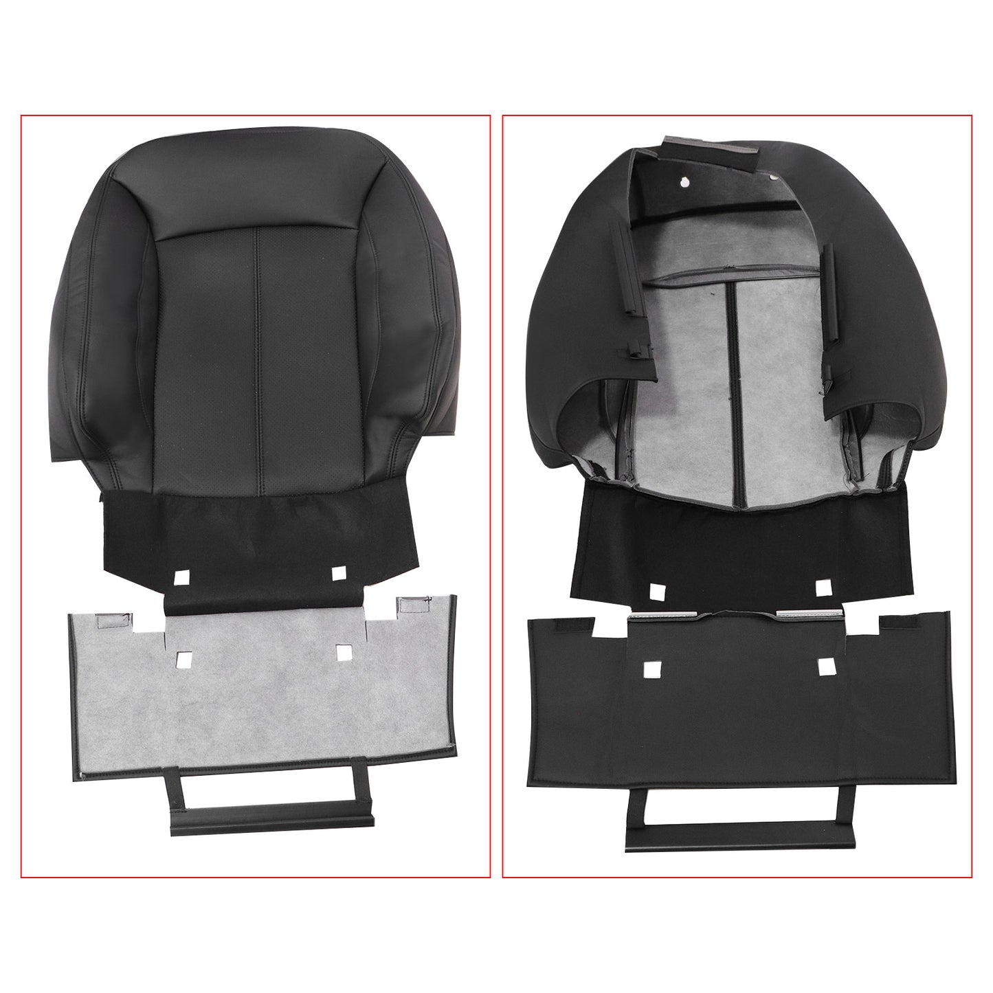 For 2010-2013 Buick LaCrosse Front Driver & Passenger Bottom & Top Leather Seat Cover Black