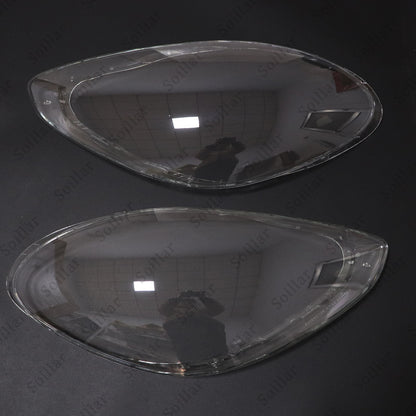 Pair Front Headlight Lens Clear Cover + Glue For Porsche Panamera 2017-2020