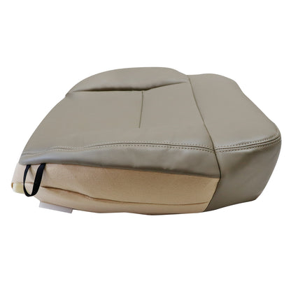 Front Driver & Passenger Bottom & Top Leather Seat Cover Tan 2004-2008 For Ford F-150 Lariat XL XLT STX FX4
