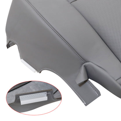 For 2007 to 2013 Toyota Sequoia Tundra Driver & Passenger Bottom Perforated Leather Seat Cover Gray