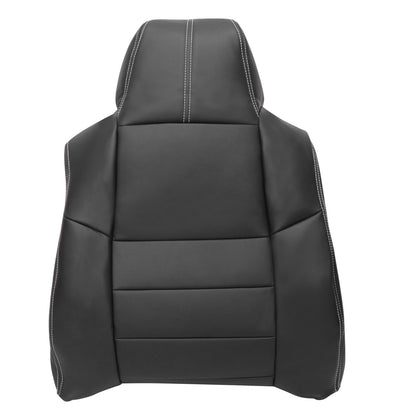 For 2008-2010 Ford F250 F350 Super Duty Lariat XL Driver & Passenger Bottom & Top Leather Seat Cover Black